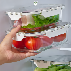 Glass Tupperware with Plastic Lid – 630 ml